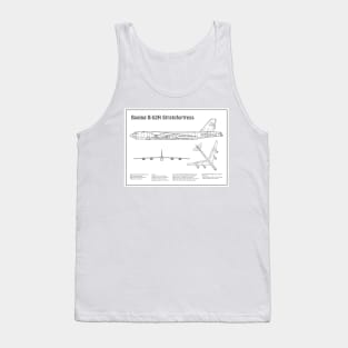 Boeing B-52 Stratofortress - Airplane Blueprint - BD Tank Top